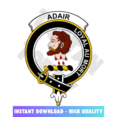 Clan Adair Tartan Crest, Badges, Heraldry, Clans, Family Scotland PNG, Digital ClipArt High Quality AV88