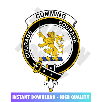 Clan Cumming Tartan Crest, Badges, Heraldry, Clans, Family Scotland PNG, Digital ClipArt High Quality TW49