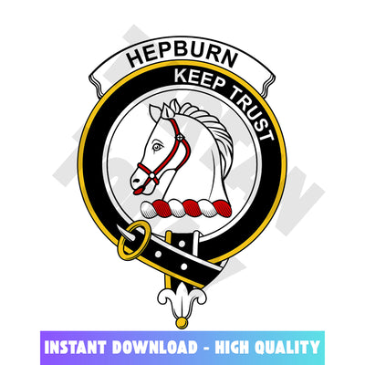 Clan Hepburn Tartan Crest, Badges, Heraldry, Clans, Family Scotland PNG, Digital ClipArt High Quality DK62