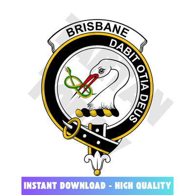 Clan Brisbane Tartan Crest, Badges, Heraldry, Clans, Family Scotland PNG, Digital ClipArt High Quality