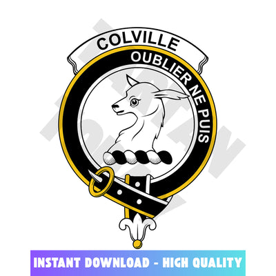 Clan Colville Tartan Crest, Badges, Heraldry, Clans, Family Scotland PNG, Digital ClipArt High Quality