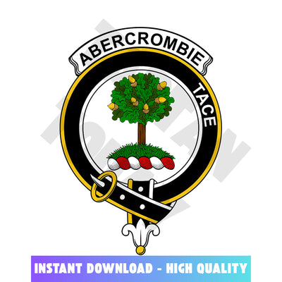 Clan Abercrombie Tartan Crest, Badges, Heraldry, Clans, Family Scotland PNG, Digital ClipArt High Quality UB62