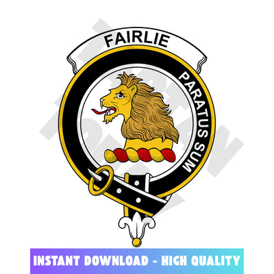 Clan Fairlie Tartan Crest, Badges, Heraldry, Clans, Family Scotland PNG, Digital ClipArt High Quality