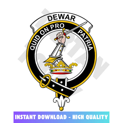 Clan Dewar Tartan Crest, Badges, Heraldry, Clans, Family Scotland PNG, Digital ClipArt High Quality
