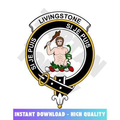 Clan Livingstone Tartan Crest, Badges, Heraldry, Clans, Family Scotland PNG, Digital ClipArt High Quality DD12