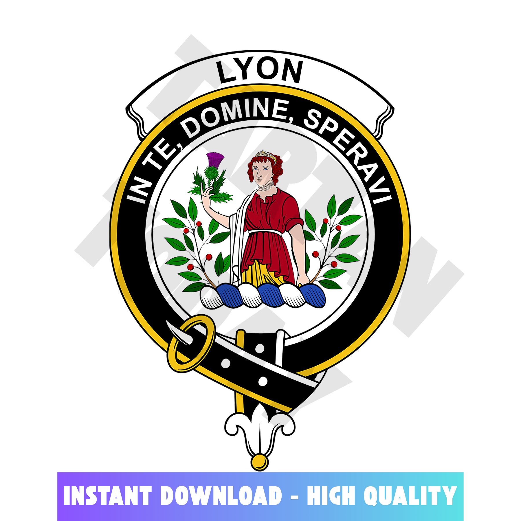 Clan Lyon Tartan Crest, Badges, Heraldry, Clans, Family Scotland PNG, Digital ClipArt High Quality ER80 Lyon Tartan Tartan Today