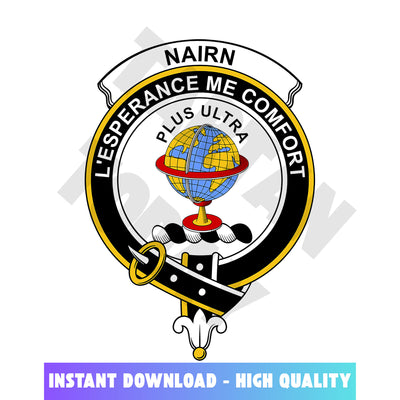Clan Nairn Tartan Crest, Badges, Heraldry, Clans, Family Scotland PNG, Digital ClipArt High Quality
