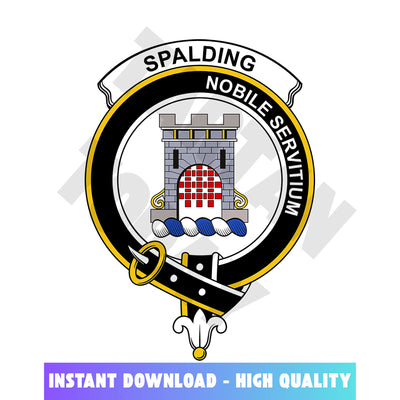 Clan Spalding Tartan Crest, Badges, Heraldry, Clans, Family Scotland PNG, Digital ClipArt High Quality