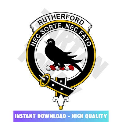 Clan Rutherford Tartan Crest, Badges, Heraldry, Clans, Family Scotland PNG, Digital ClipArt High Quality VV86