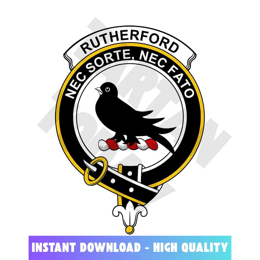 Clan Rutherford Tartan Crest, Badges, Heraldry, Clans, Family Scotland PNG, Digital ClipArt High Quality