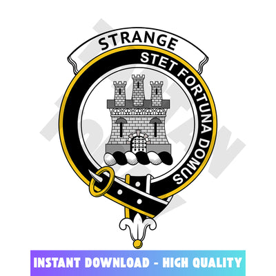 Clan Strange (or Strang) Tartan Crest, Badges, Heraldry, Clans, Family Scotland PNG, Digital ClipArt High Quality OI40