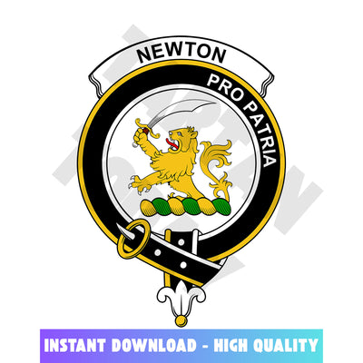 Clan Newton Tartan Crest, Badges, Heraldry, Clans, Family Scotland PNG, Digital ClipArt High Quality