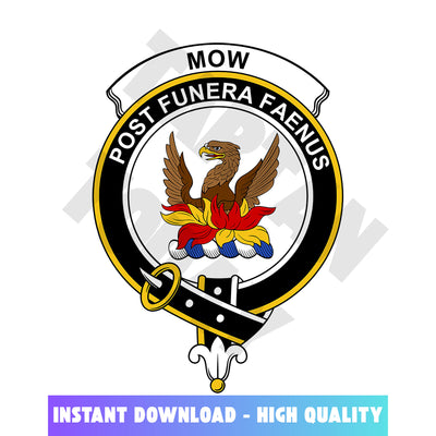 Clan Mow Tartan Crest, Badges, Heraldry, Clans, Family Scotland PNG, Digital ClipArt High Quality