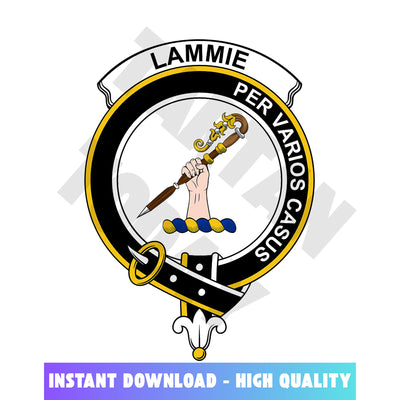 Clan Lammie Tartan Crest, Badges, Heraldry, Clans, Family Scotland PNG, Digital ClipArt High Quality