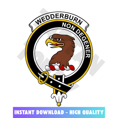 Clan Wedderburn Tartan Crest, Badges, Heraldry, Clans, Family Scotland PNG, Digital ClipArt High Quality OT56