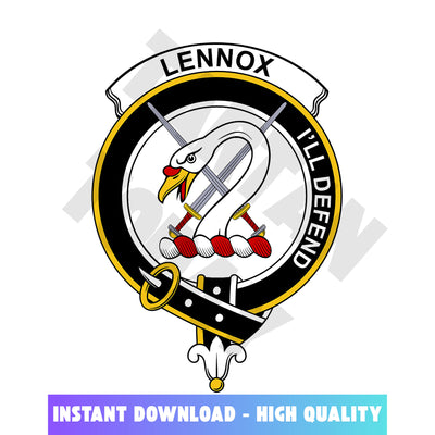 Clan Lennox Tartan Crest, Badges, Heraldry, Clans, Family Scotland PNG, Digital ClipArt High Quality