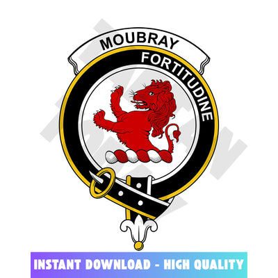 Clan Moubray Tartan Crest, Badges, Heraldry, Clans, Family Scotland PNG, Digital ClipArt High Quality