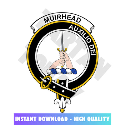 Clan Muirhead Tartan Crest, Badges, Heraldry, Clans, Family Scotland PNG, Digital ClipArt High Quality YO28
