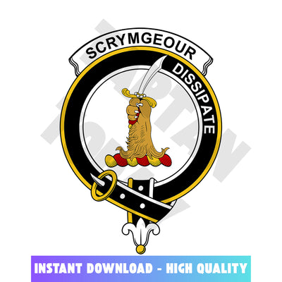 Clan Scrymgeour Tartan Crest, Badges, Heraldry, Clans, Family Scotland PNG, Digital ClipArt High Quality