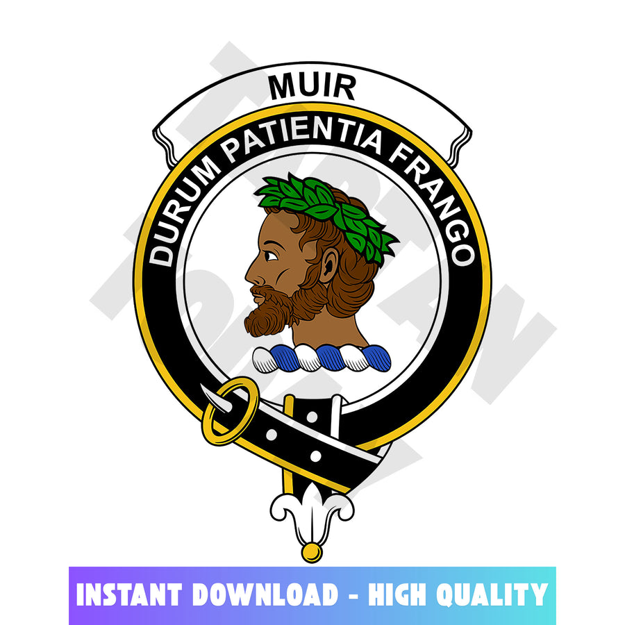 Clan Muir Tartan Crest, Badges, Heraldry, Clans, Family Scotland PNG, Digital ClipArt High Quality