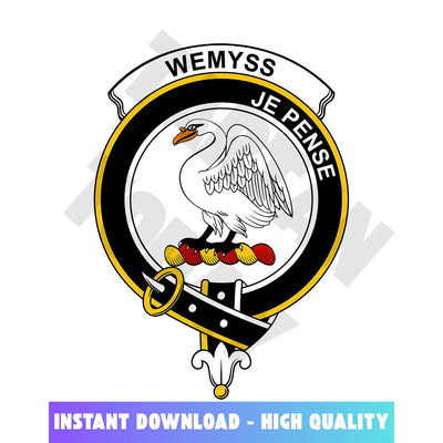 Clan Wemyss Tartan Crest, Badges, Heraldry, Clans, Family Scotland PNG, Digital ClipArt High Quality