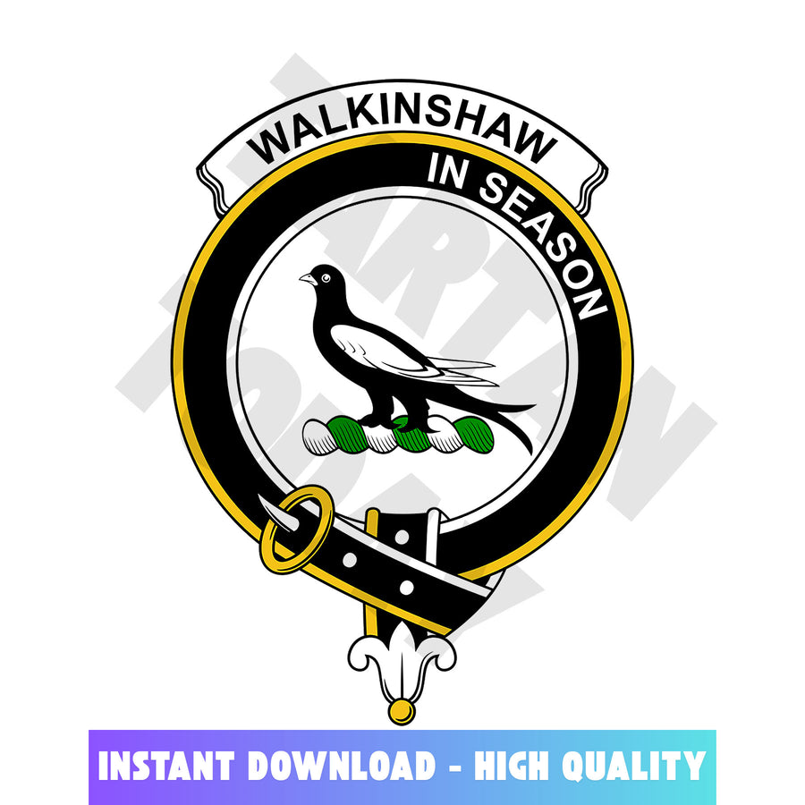 Clan Walkinshaw Tartan Crest, Badges, Heraldry, Clans, Family Scotland PNG, Digital ClipArt High Quality