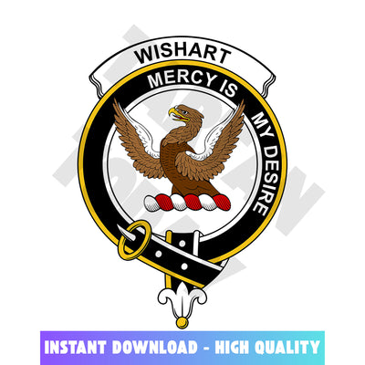 Clan Wishart Tartan Crest, Badges, Heraldry, Clans, Family Scotland PNG, Digital ClipArt High Quality VB28
