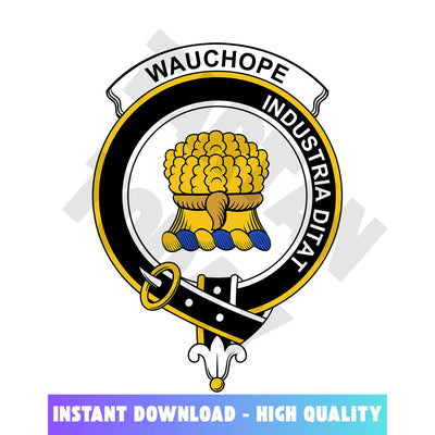 Clan Wauchope (or Waugh) Tartan Crest, Badges, Heraldry, Clans, Family Scotland PNG, Digital ClipArt High Quality
