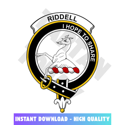 Clan Riddell Tartan Crest, Badges, Heraldry, Clans, Family Scotland PNG, Digital ClipArt High Quality