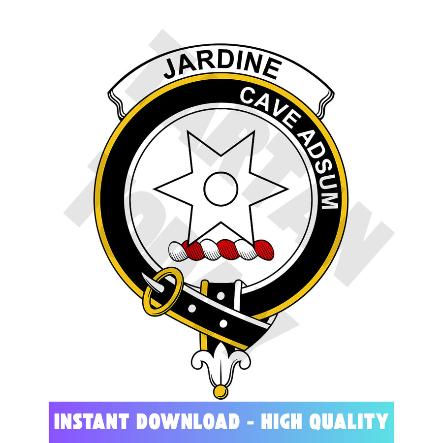 Clan Jardine Tartan Crest, Badges, Heraldry, Clans, Family Scotland PNG, Digital ClipArt High Quality