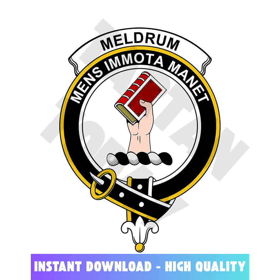 Clan Meldrum Tartan Crest, Badges, Heraldry, Clans, Family Scotland PNG, Digital ClipArt High Quality