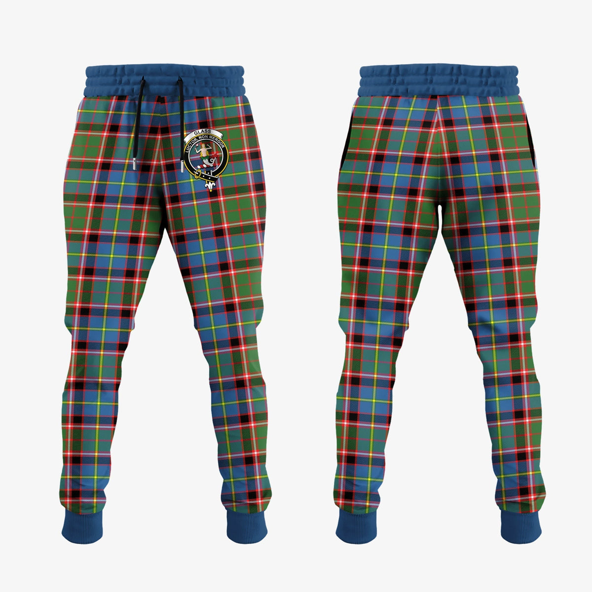 Clan Glass Tartan Crest Jogger Sweatpants YL77 Clan Glass Tartan Today   