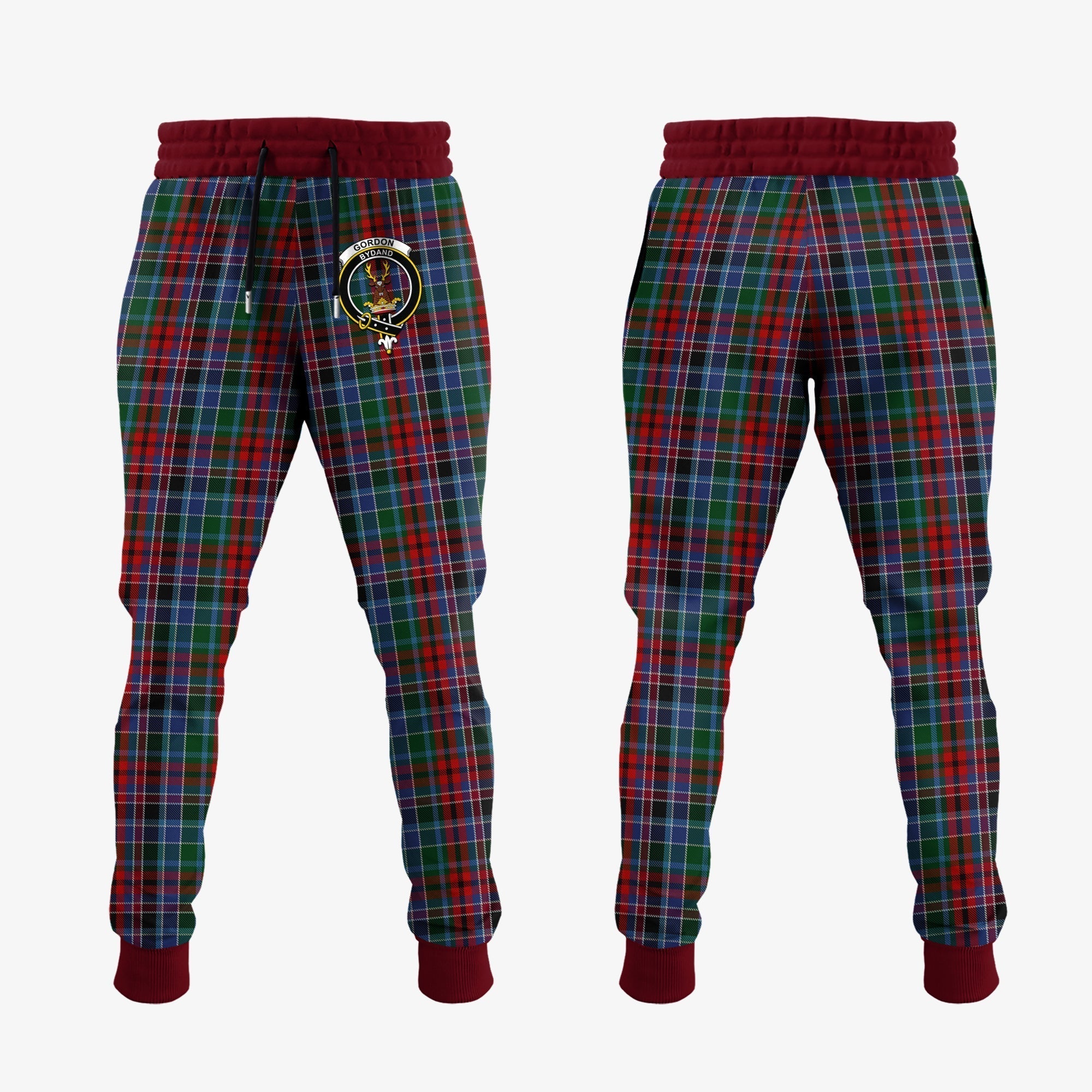 Clan Gordon Red Tartan Crest Jogger Sweatpants MR42 Clan Gordon Tartan Today   