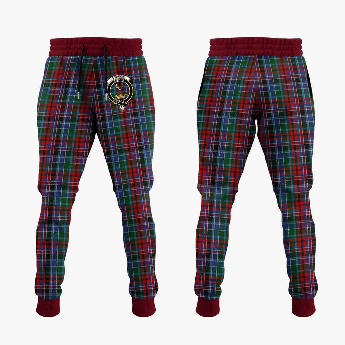 Clan Gordon Red Tartan Crest Jogger Sweatpants MR42 Clan Gordon Tartan Today   