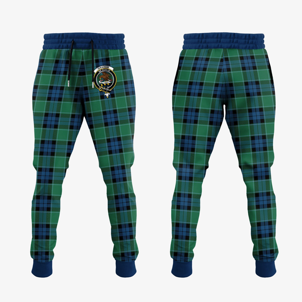 Clan Graham Of Menteith Ancient Tartan Crest Jogger Sweatpants HG38 Clan Graham Tartan Today   