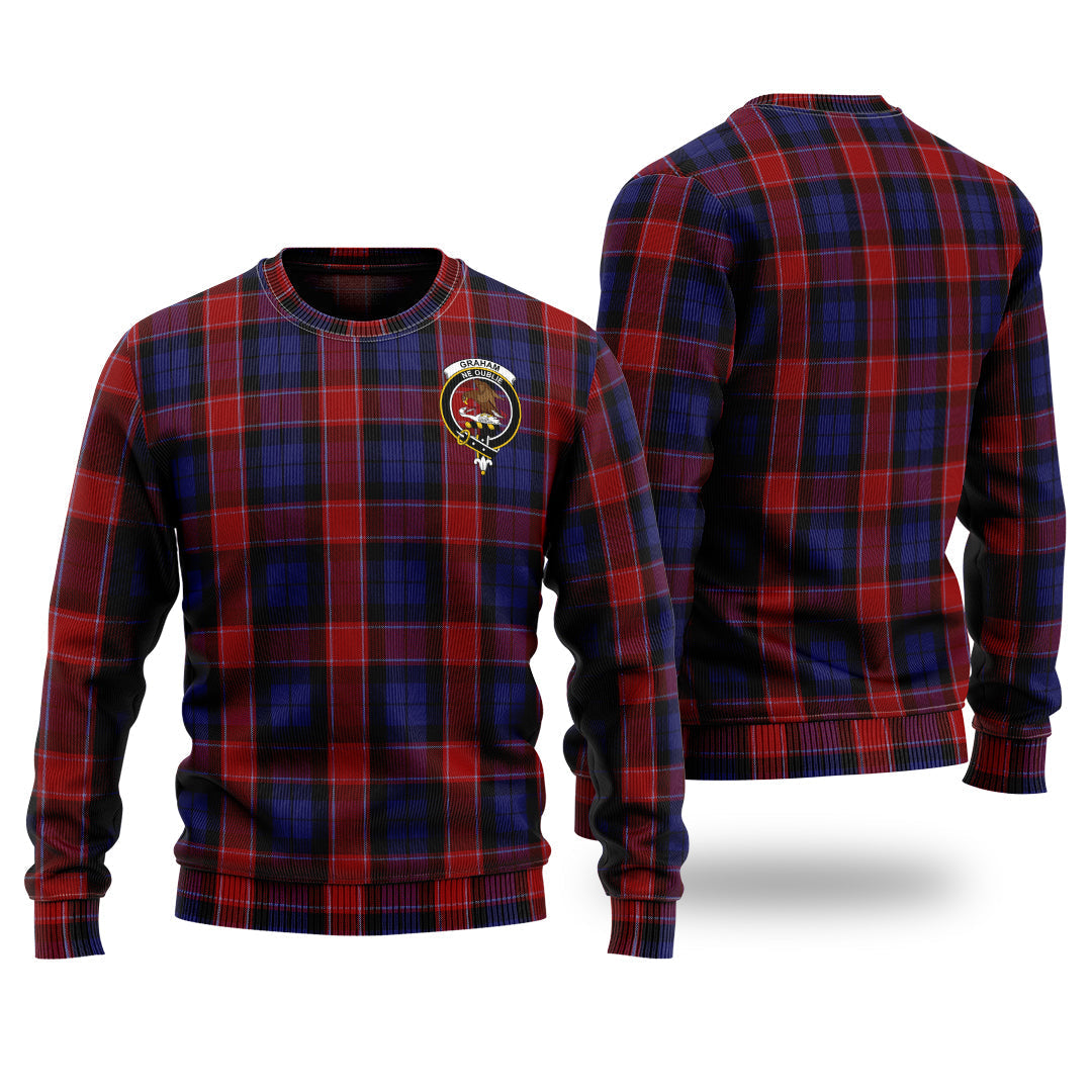 Clan Graham Of Menteith Red Tartan Christmas Ugly Sweater WC99 Graham Of Menteith Red Tartan Tartan Sweater   
