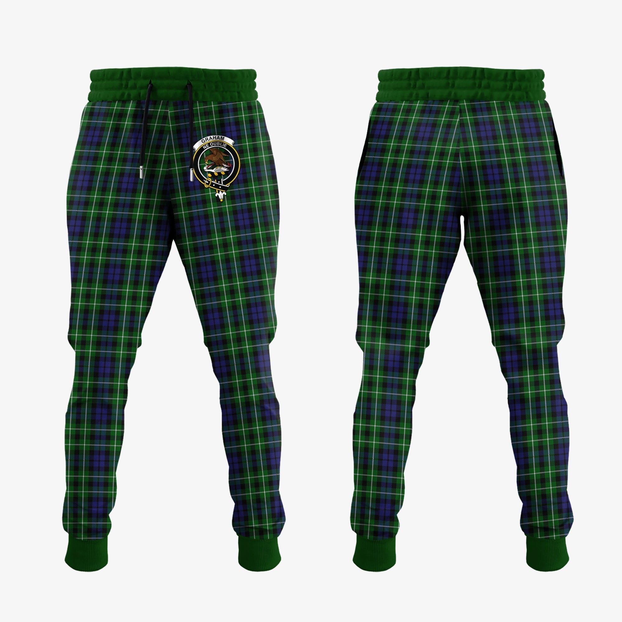 Clan Graham Of Montrose Tartan Crest Jogger Sweatpants TA45 Clan Rose Tartan Today   