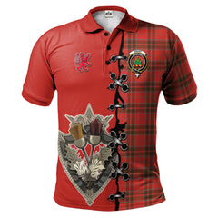 Clan Grant Weathered Tartan Polo Shirt - Lion Rampant And Celtic Thistle Style SS62 Grant Weathered Tartan Tartan Polo   