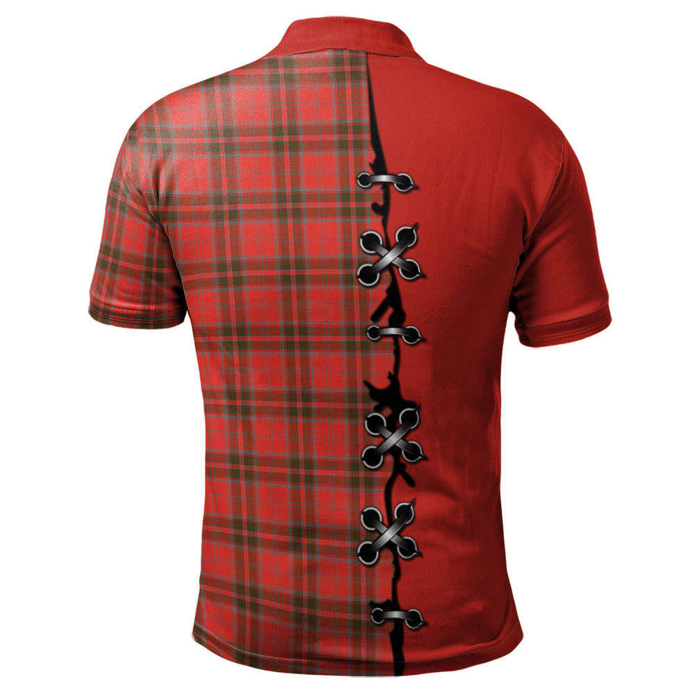 Clan Grant Weathered Tartan Polo Shirt - Lion Rampant And Celtic Thistle Style SS62 Grant Weathered Tartan Tartan Polo   