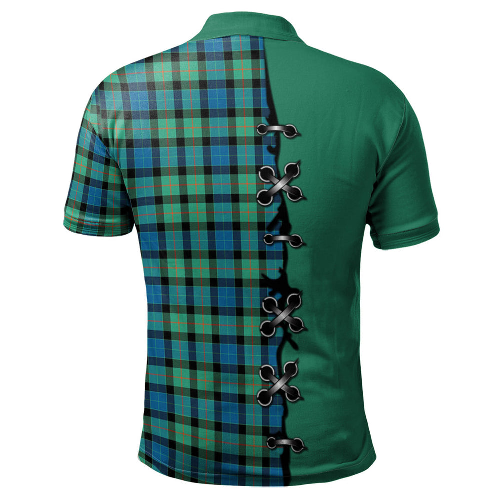 Clan Gunn Ancient Tartan Polo Shirt - Lion Rampant And Celtic Thistle Style MS71 Gunn Ancient Tartan Tartan Polo   