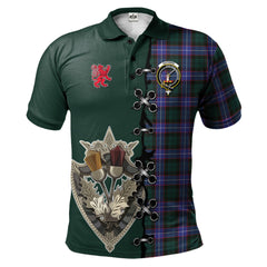 Clan Guthrie Modern Tartan Polo Shirt - Lion Rampant And Celtic Thistle Style FP31 Guthrie Modern Tartan Tartan Polo   