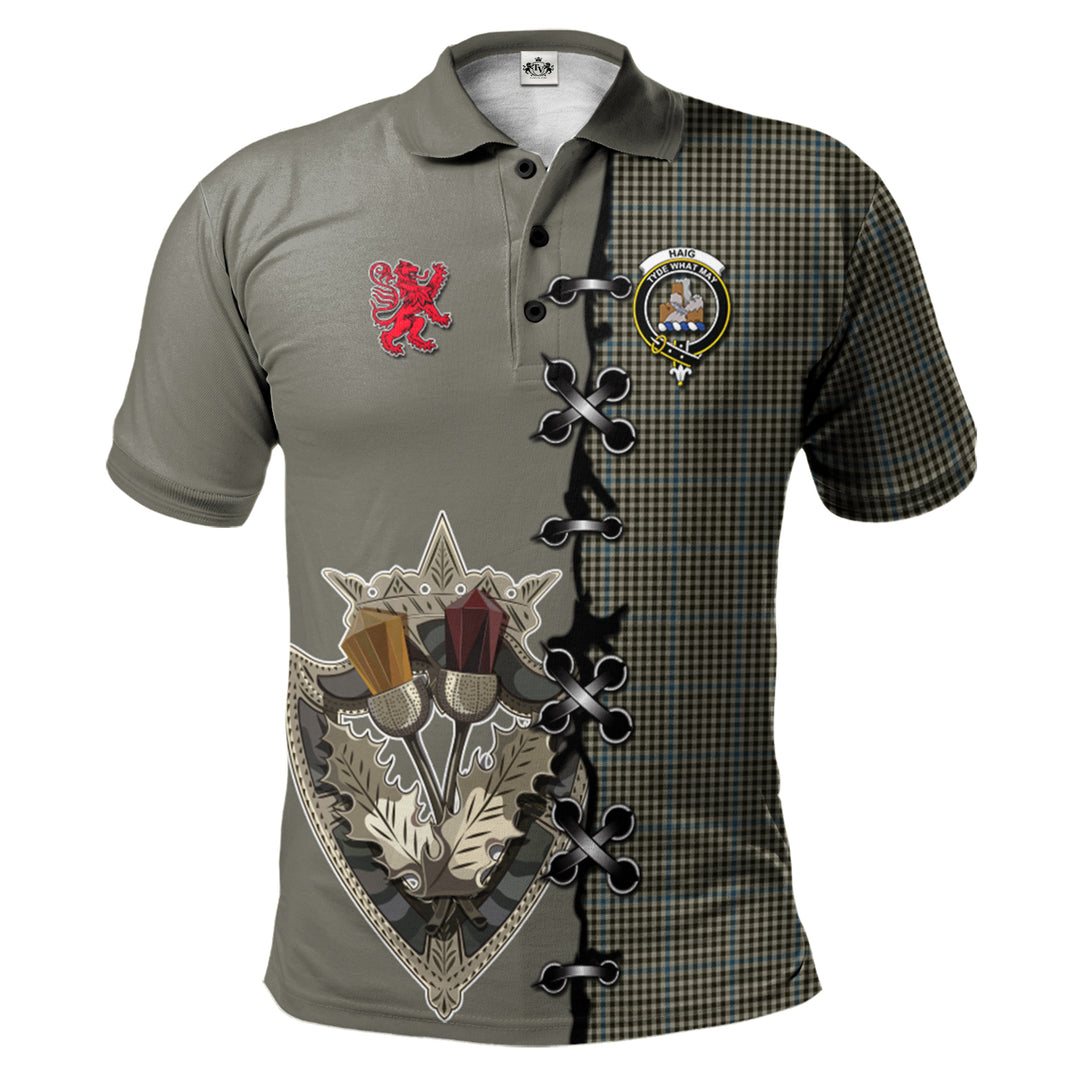 Clan Haig Tartan Polo Shirt - Lion Rampant And Celtic Thistle Style XD76 Haig Tartan Tartan Polo   