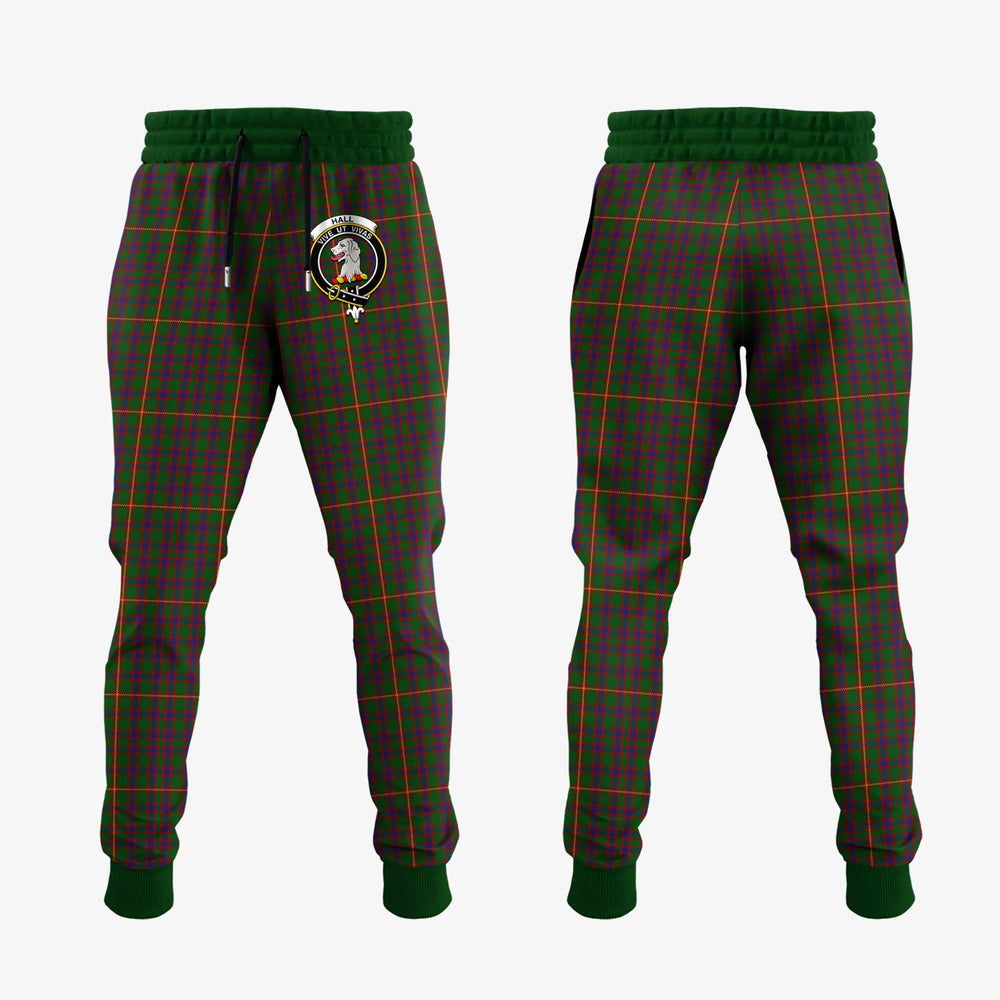 Clan Hall Tartan Crest Jogger Sweatpants TC19 Clan Hall (Hall Tartan) Tartan Today   