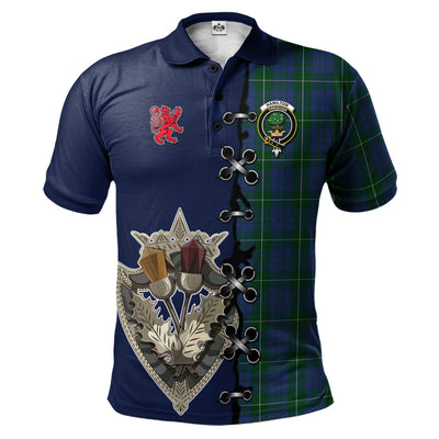 Clan Hamilton Hunting Tartan Polo Shirt - Lion Rampant And Celtic Thistle Style EN38
