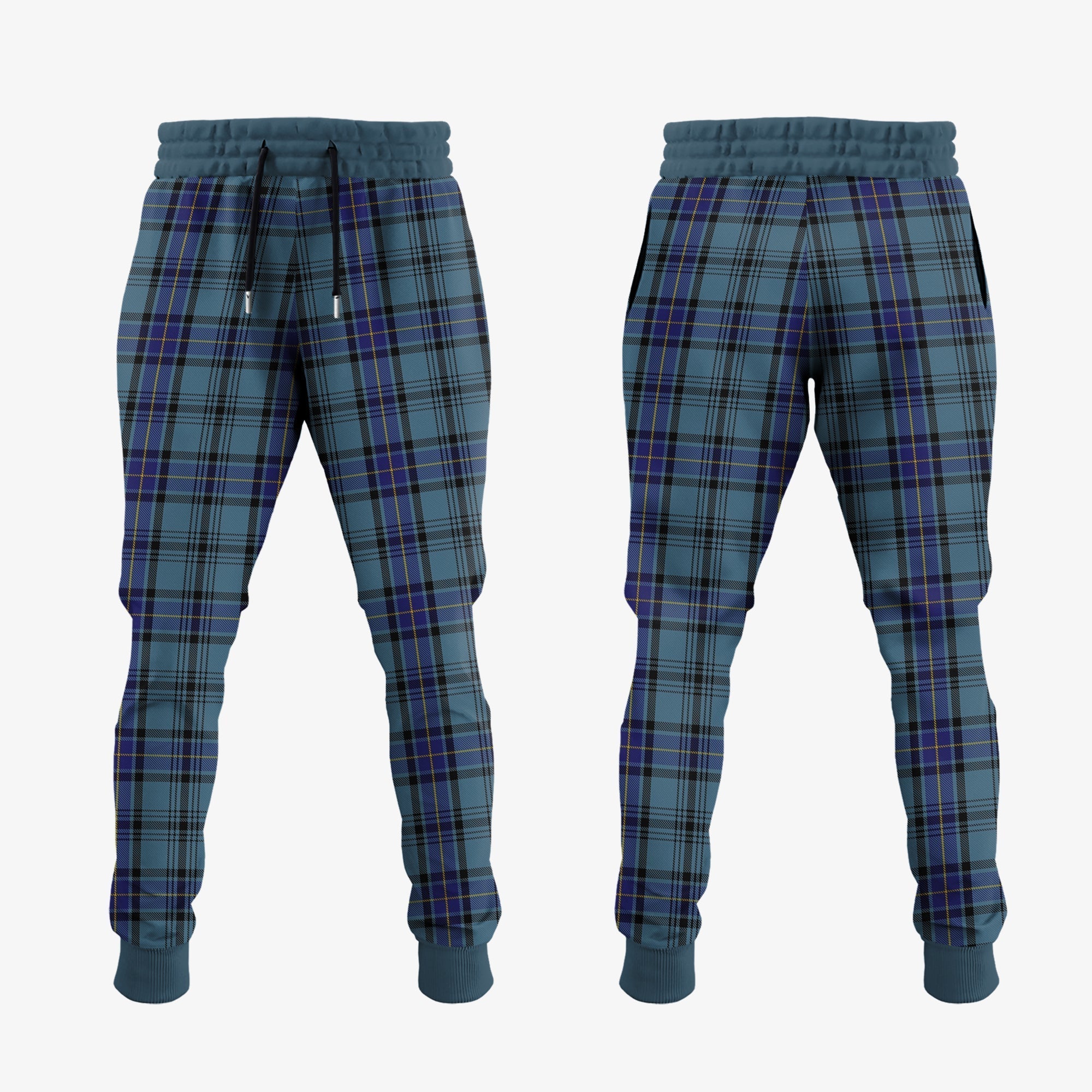 Clan Hannay Blue Tartan Crest Jogger Sweatpants YP44 Clan Hannay Tartan Today   