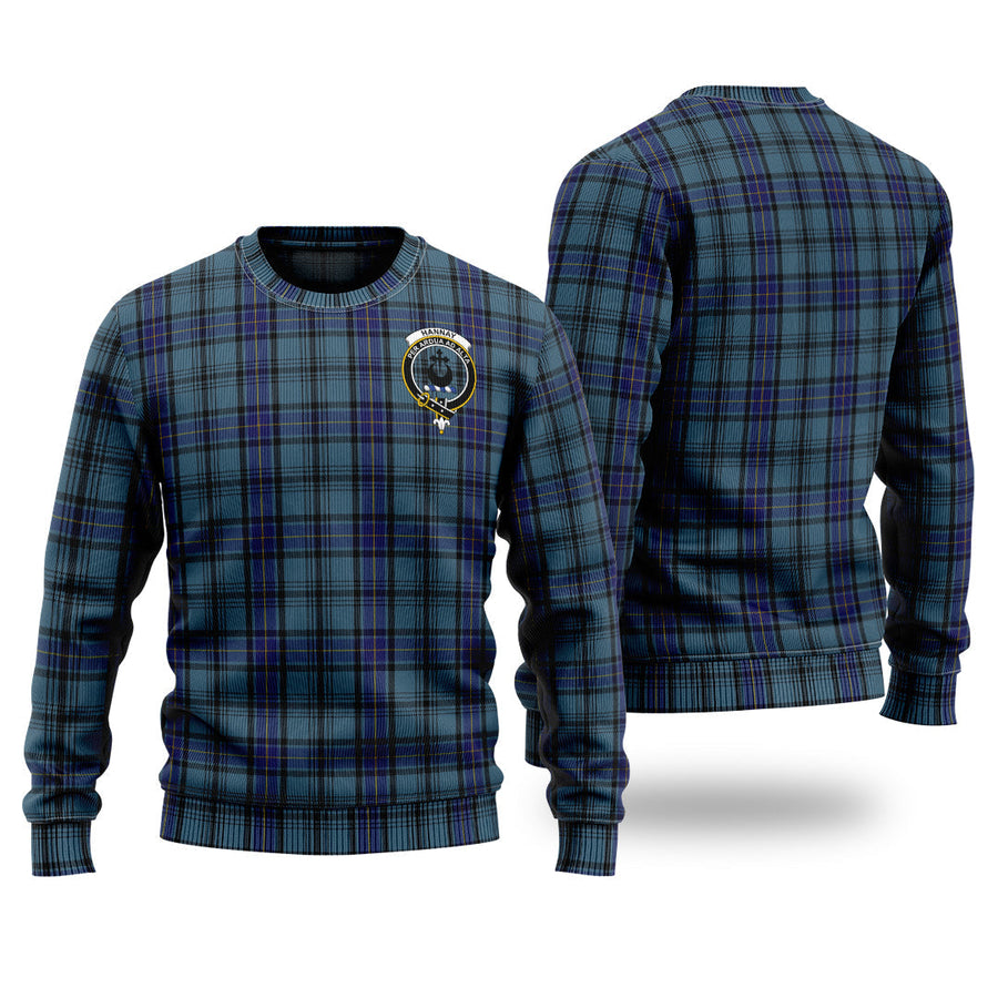 Clan Hannay Blue Tartan Christmas Ugly Sweater JW30 Hannay Blue Tartan Tartan Sweater   
