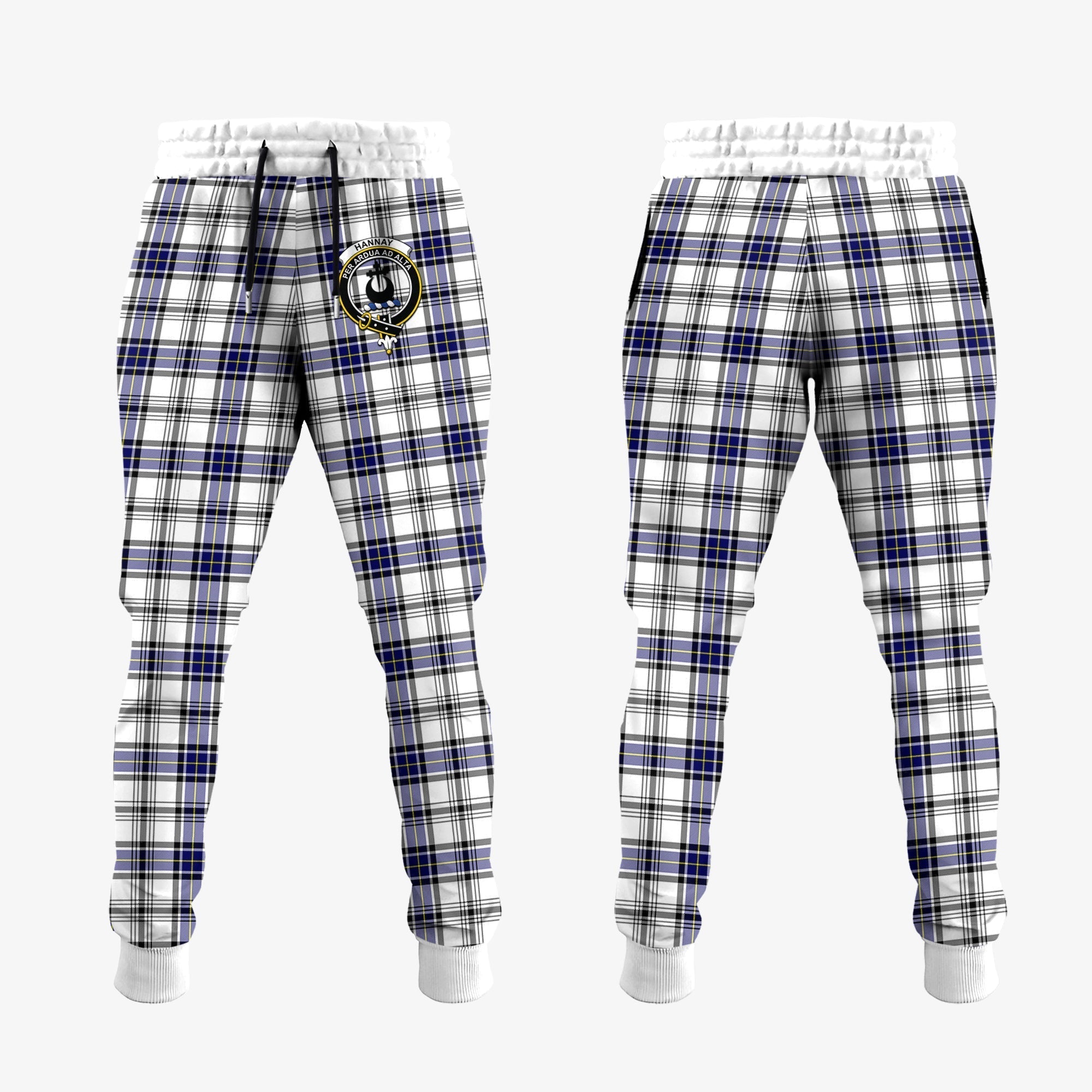 Clan Hannay Modern Tartan Crest Jogger Sweatpants HU81 Clan Hannay Tartan Today   
