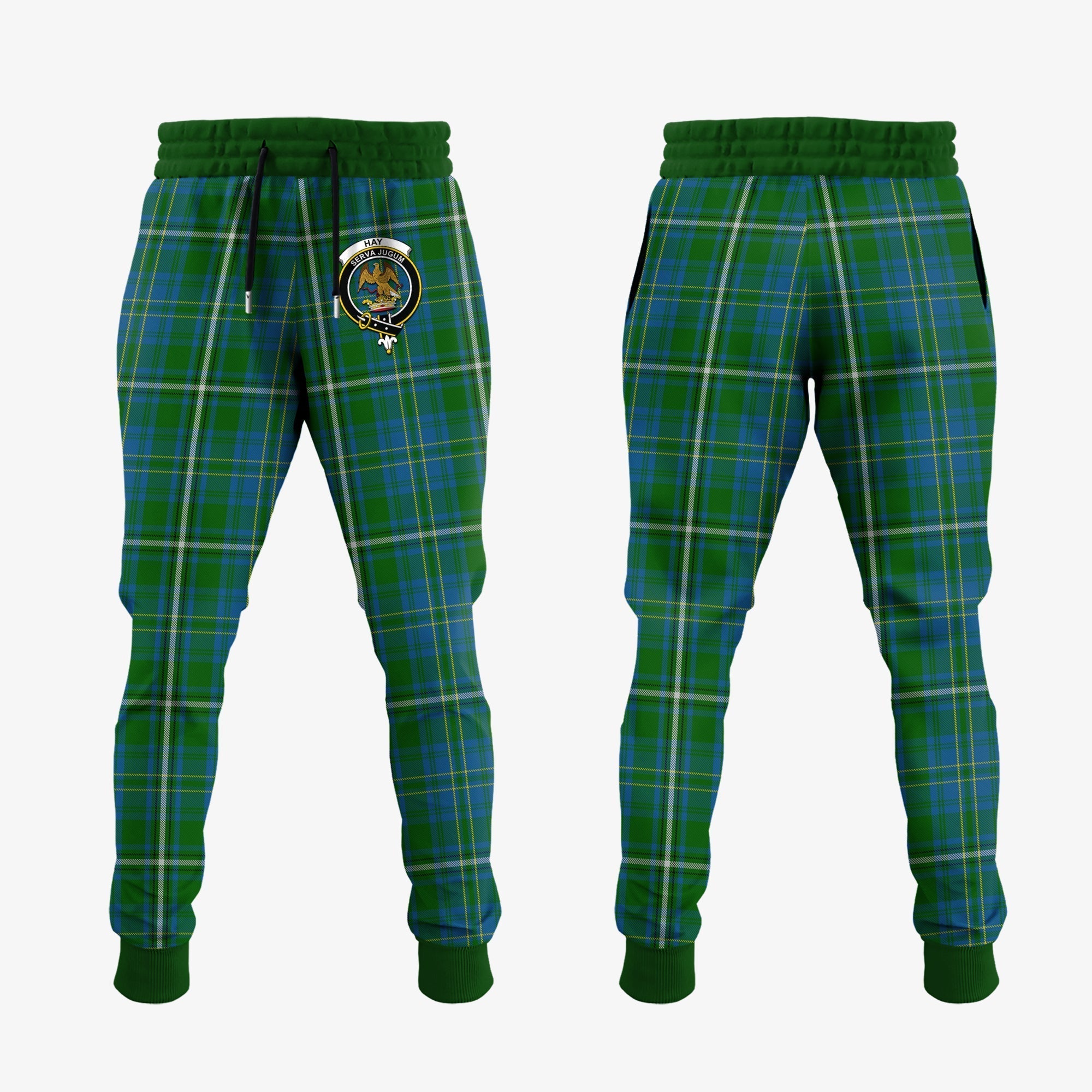 Clan Hay Hunting Tartan Crest Jogger Sweatpants TA90 Clan Hay Tartan Today   