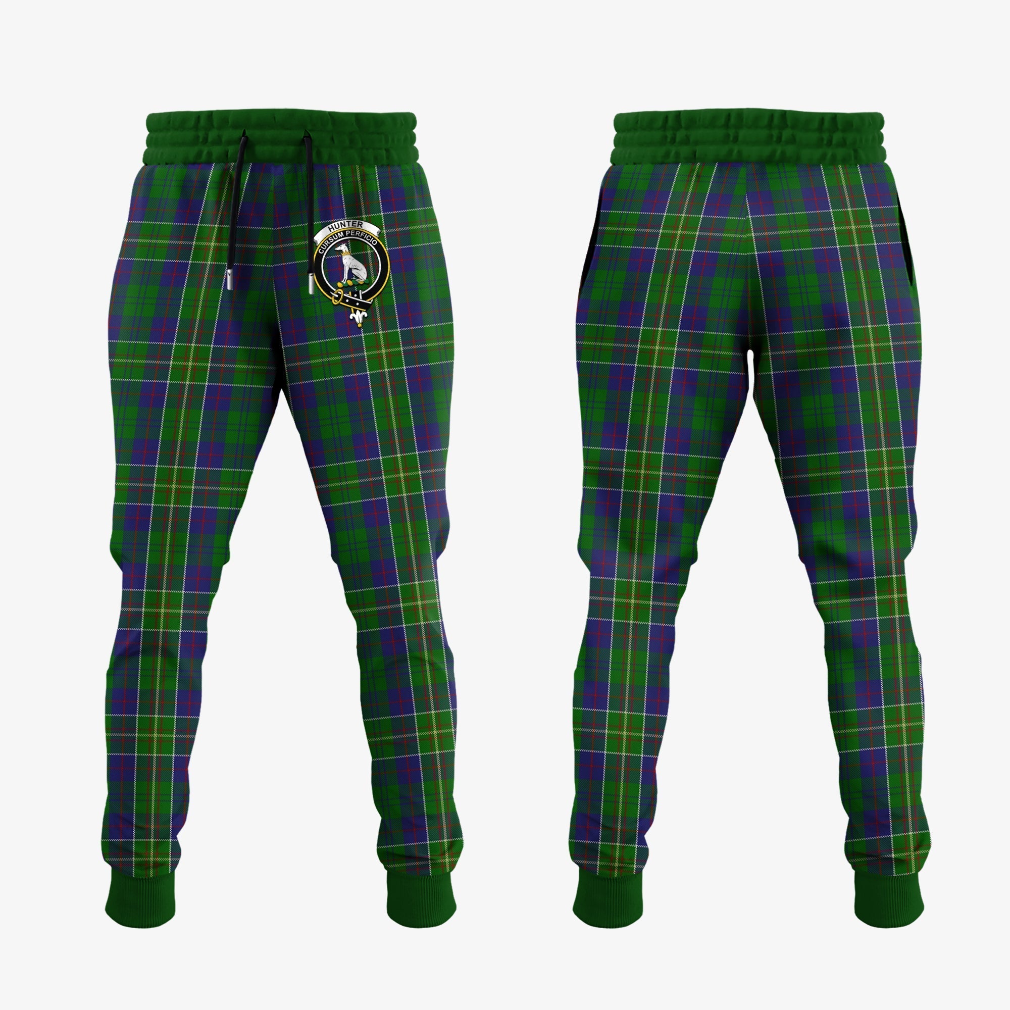 Clan Hunter Of Hunterston Tartan Crest Jogger Sweatpants TK79 Clan Hunter Tartan Today   