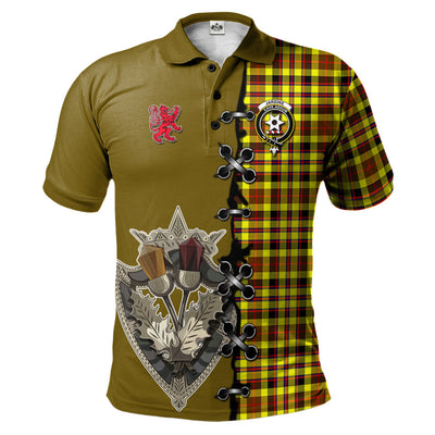 Clan Jardine Modern Tartan Polo Shirt - Lion Rampant And Celtic Thistle Style